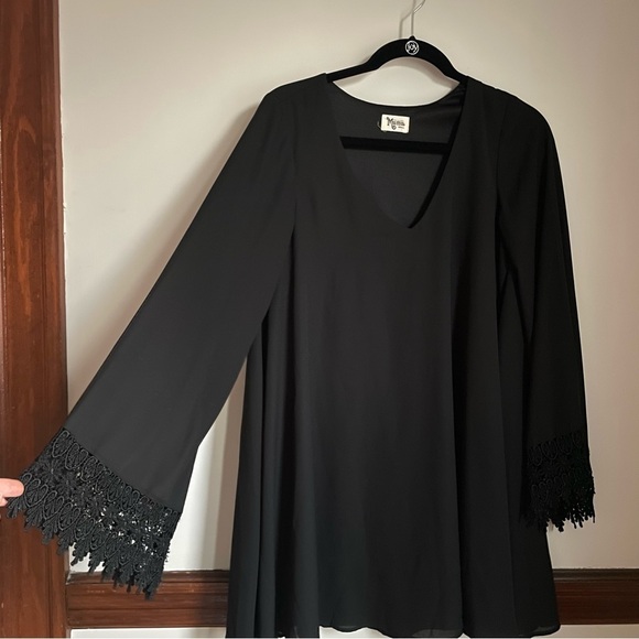 Show Me Your MuMu Dresses & Skirts - Show Me Your MuMu Black Embellished Bell Sleeve Mini Dress